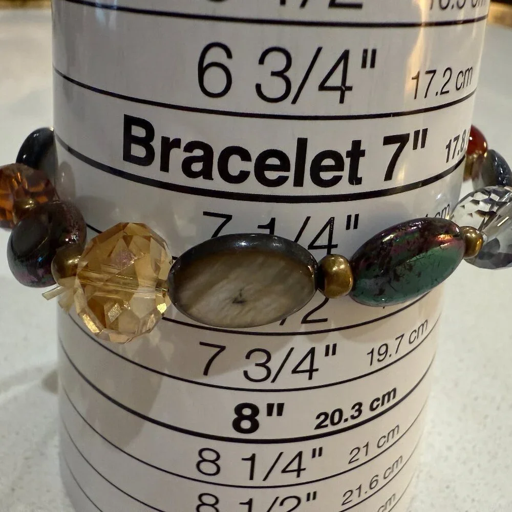 Mixed Materials Glass and Stone Bracelet